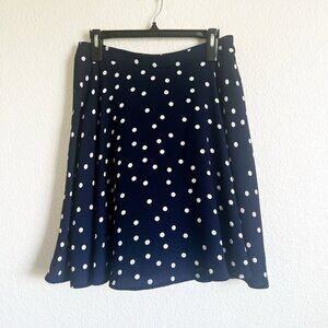 41 Hawthorn Size M Navy White Fully Lined Polka Dot Swing Skirt Officecore